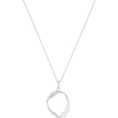 TOM TAILOR Collana da Donna in Argento 925 Con Perle Ciondolo a Geometria organica TT-N0007 TOM TAILOR Collana da Donna in Argento 925 Con Perle Ciondolo a Geometria organica TT-N0007