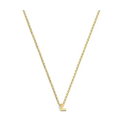SINGULARU Collana Personalizzata Single Letter. Ciondolo in Argento Sterling 925 con Finitura Placcata Oro 18Kt. Catena Taglia Unica. Gioielli per Donna. Lettera A-Z SINGULARU Collana Personalizzata Single Letter. Ciondolo in Argento Sterling 925 con Finitura Placcata Oro 18Kt. Catena Taglia Unica. Gioielli per Donna. Lettera A-Z