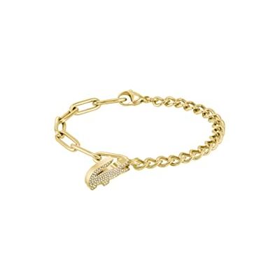 Lacoste Braccialetto a catena da donna Collezione CROCODILE con cristalli, Oro (Yellow Gold), Taglia Unica Lacoste Braccialetto a catena da donna Collezione CROCODILE con cristalli, Oro (Yellow Gold), Taglia Unica