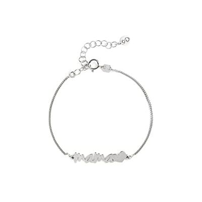 SINGULARU Bracciale Mamá Heart Argento. Argento Sterling 925 con Finitura Placcata Rodio. Taglia Unica. Lunghezza Catena 7,5 cm. Gioielli da Donna SINGULARU Bracciale Mamá Heart Argento. Argento Sterling 925 con Finitura Placcata Rodio. Taglia Unica. Lunghezza Catena 7,5 cm. Gioielli da Donna