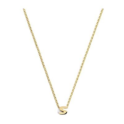 SINGULARU Collana Personalizzata Single Letter. Ciondolo in Argento Sterling 925 con Finitura Placcata Oro 18Kt. Catena Taglia Unica. Gioielli per Donna. Lettera A-Z SINGULARU Collana Personalizzata Single Letter. Ciondolo in Argento Sterling 925 con Finitura Placcata Oro 18Kt. Catena Taglia Unica. Gioielli per Donna. Lettera A-Z