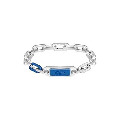 Lacoste Braccialetto a catena da uomo Collezione CREW in Acciaio Inossidabile con una Placca Incisa Lacoste Braccialetto a catena da uomo Collezione CREW in Acciaio Inossidabile con una Placca Incisa