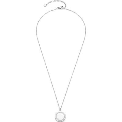 JEWELS BY LEONARDO Collana Ferrara, Collana con Collo in Acciaio Inox Argentato, Ciondolo Rotondo con zirconi incastonati nel Cerchio, Lunghezza 45-50 cm, Regalo per Donne, JEWELS BY LEONARDO Collana Ferrara, Collana con Collo in Acciaio Inox Argentato, Ciondolo Rotondo con zirconi incastonati nel Cerchio, Lunghezza 45-50 cm, Regalo per Donne,