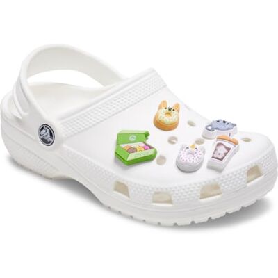 Crocs Jibbitz Charms, confezione da 5 ciondoli a forma di ciambella e caffè Crocs Jibbitz Charms, confezione da 5 ciondoli a forma di ciambella e caffè