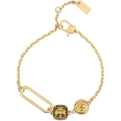 THUN Bracciale con anello ovale e cristallo verde 16-17,5-19cm • Parti metalliche: ottone o zama galvanizzato con oro o palladio, titanio. • Altri materiali: vetro, resina, pietre THUN Bracciale con anello ovale e cristallo verde 16-17,5-19cm • Parti metalliche: ottone o zama galvanizzato con oro o palladio, titanio. • Altri materiali: vetro, resina, pietre