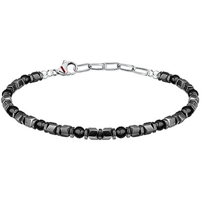 Sector Basic Bracciale Uomo in acciaio, smalto, ematite, agata nera SZS97 Sector Basic Bracciale Uomo in acciaio, smalto, ematite, agata nera SZS97