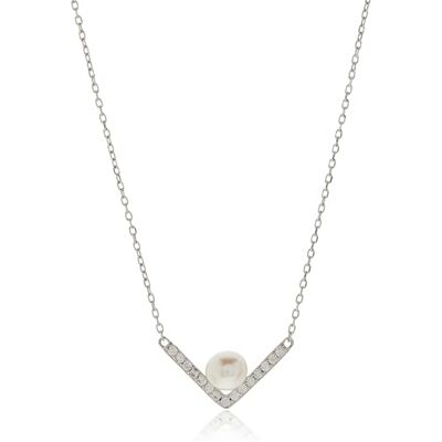 Brilio Silver Collana Elegant Silver Necklace with Genuine Pearl NCL56W Marca, Estándar, Metallo Non prezioso, Nessuna Pietra preziosa Brilio Silver Collana Elegant Silver Necklace with Genuine Pearl NCL56W Marca, Estándar, Metallo Non prezioso, Nessuna Pietra preziosa