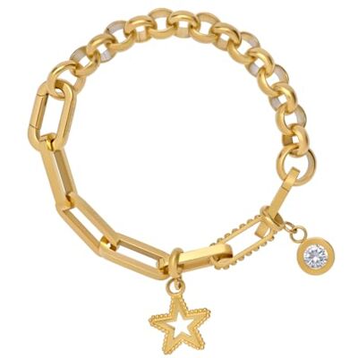 iXXXi Connect Bracciale composito Chelsey Oro 17.5cm, 17.5cm, Acciaio inossidabile, Nessuna pietra preziosa iXXXi Connect Bracciale composito Chelsey Oro 17.5cm, 17.5cm, Acciaio inossidabile, Nessuna pietra preziosa