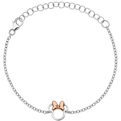 Disney Bracciale Bambine con Minnie Mouse in Argento 925 e Zirconi, Lunghezza 13-18cm, Gioielli Disney Bracciale Bambine con Minnie Mouse in Argento 925 e Zirconi, Lunghezza 13-18cm, Gioielli