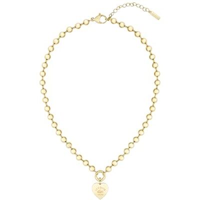 Lacoste Bracciale a Catena da Donna Collezione LOVE MY CROC in Acciaio Inossidabile (Oro o Argento) con Charm Cuore e Coccodrillo Lacoste Bracciale a Catena da Donna Collezione LOVE MY CROC in Acciaio Inossidabile (Oro o Argento) con Charm Cuore e Coccodrillo