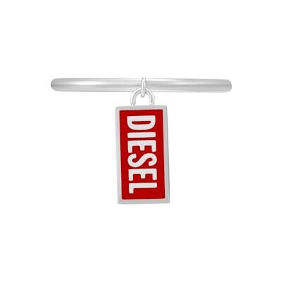 Diesel Font Anelli Unisex in acciaio inossidabile con charm Diesel Font Anelli Unisex in acciaio inossidabile con charm
