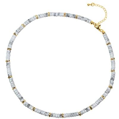COAI Collana Girocollo da Donna con Perline Heishi in Pietre Dure Naturali COAI Collana Girocollo da Donna con Perline Heishi in Pietre Dure Naturali
