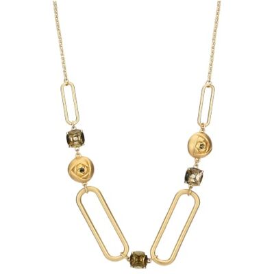 THUN Collana con anelli ovali e cristalli verdi 40-42,5-45 cm • Parti metalliche: ottone o zama galvanizzato con oro o palladio, titanio. • Altri materiali: vetro, resina, pietre, ABS THUN Collana con anelli ovali e cristalli verdi 40-42,5-45 cm • Parti metalliche: ottone o zama galvanizzato con oro o palladio, titanio. • Altri materiali: vetro, resina, pietre, ABS