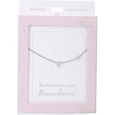 Depesche Collana da donna con ciondolo a forma di cuore, argento o oro, regolabile in 42-47 cm, in diverse varianti con simboli, lettere o segno zodiacale, Filigran, Acciaio inossidabile, Nessuna Depesche Collana da donna con ciondolo a forma di cuore, argento o oro, regolabile in 42-47 cm, in diverse varianti con simboli, lettere o segno zodiacale, Filigran, Acciaio inossidabile, Nessuna