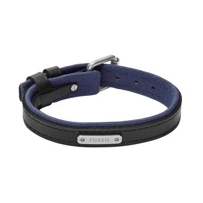 Fossil Everett Bracciale da uomo in pelle nera Fossil Everett Bracciale da uomo in pelle nera
