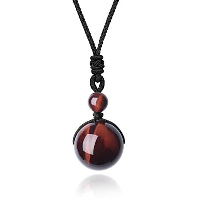 COAI Collana da Uomo e da Donna con Pendente Sfera in Pietre Dure Semi Preziose, Collana Regolabile Unisex Bilanciamento Reiki con Ciondolo in Pietra Naturale COAI Collana da Uomo e da Donna con Pendente Sfera in Pietre Dure Semi Preziose, Collana Regolabile Unisex Bilanciamento Reiki con Ciondolo in Pietra Naturale