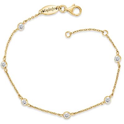 Engelsrufer Moonlight bracciale per donne oro placcato 925 Sterling argento zirconi bianchi lunghezza 16cm (6,30") + 2 cm (0.79") Engelsrufer Moonlight bracciale per donne oro placcato 925 Sterling argento zirconi bianchi lunghezza 16cm (6,30") + 2 cm (0.79")