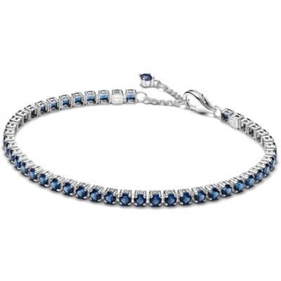 PANDORA Bracciale tennis da donna argento scintillante blu 591469C02 PANDORA Bracciale tennis da donna argento scintillante blu 591469C02