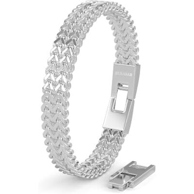 SERASAR Bracciale da Uomo in Acciaio Inox Premium Acciaio Chirurgico 316L Impermeabile Chiusura Sicura Tre Colori Scatola Portagioie Inclusa SERASAR Bracciale da Uomo in Acciaio Inox Premium Acciaio Chirurgico 316L Impermeabile Chiusura Sicura Tre Colori Scatola Portagioie Inclusa
