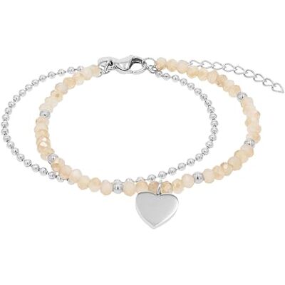 TOM TAILOR Bracciale da Donna in Acciaio inox Argentato con Vetro Ciondolo a Cuore TT-B0019 TOM TAILOR Bracciale da Donna in Acciaio inox Argentato con Vetro Ciondolo a Cuore TT-B0019