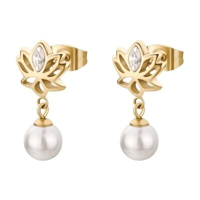Brosway Orecchini Donna Pendenti in Acciaio Orecchini Pendenti con Cristalli e Simbolo Fiore Collezione CHAKRA BHKE179 Brosway Orecchini Donna Pendenti in Acciaio Orecchini Pendenti con Cristalli e Simbolo Fiore Collezione CHAKRA BHKE179
