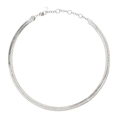 Breil , Collezione Gleam, Catenina Donna, Catena knife in Acciaio Lucido, Chiusura a Moschettona, Colore Silver, Lunghezza Regolabile da 39 a 41 Cm Breil , Collezione Gleam, Catenina Donna, Catena knife in Acciaio Lucido, Chiusura a Moschettona, Colore Silver, Lunghezza Regolabile da 39 a 41 Cm
