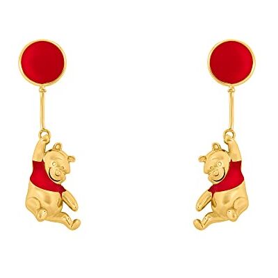 Disney Winnie The Pooh Orecchini a palloncino galleggianti, colore: rosso e oro Disney Winnie The Pooh Orecchini a palloncino galleggianti, colore: rosso e oro