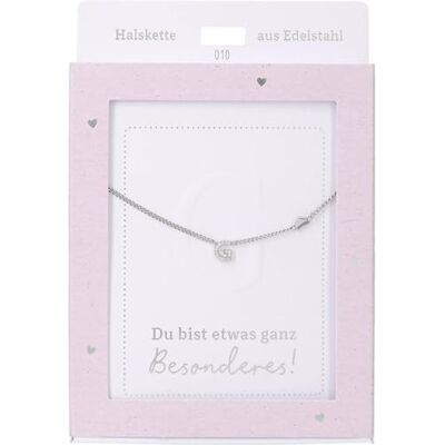 Depesche Collana da donna con ciondolo a forma di cuore, argento o oro, regolabile in 42-47 cm, in diverse varianti con simboli, lettere o segno zodiacale, Filigran, Acciaio inossidabile, Nessuna Depesche Collana da donna con ciondolo a forma di cuore, argento o oro, regolabile in 42-47 cm, in diverse varianti con simboli, lettere o segno zodiacale, Filigran, Acciaio inossidabile, Nessuna