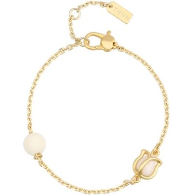 THUN Bracciale con tulipani bianchi 16-17,5-19cm • Parti metalliche: ottone o zama galvanizzato con oro o palladio, titanio. • Altri materiali: vetro, resina, pietre, ABS, poliestere 100% THUN Bracciale con tulipani bianchi 16-17,5-19cm • Parti metalliche: ottone o zama galvanizzato con oro o palladio, titanio. • Altri materiali: vetro, resina, pietre, ABS, poliestere 100%