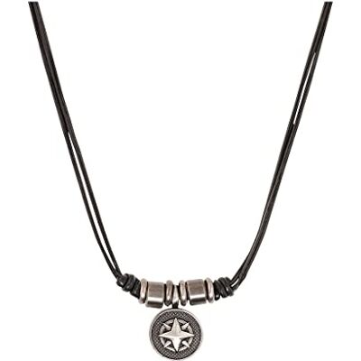 s.Oliver Necklace with Pendant Stainless Steel Men's Necklace, Leather, Silver, Cross, Comes in Jewellery Gift Box s.Oliver Necklace with Pendant Stainless Steel Men's Necklace, Leather, Silver, Cross, Comes in Jewellery Gift Box