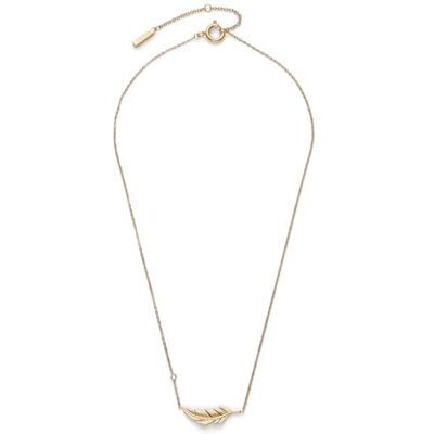 Burton Collana da Donna Collezione FEATHERS in Oro Giallo Con Un Charm A Forma Di Piuma Burton Collana da Donna Collezione FEATHERS in Oro Giallo Con Un Charm A Forma Di Piuma