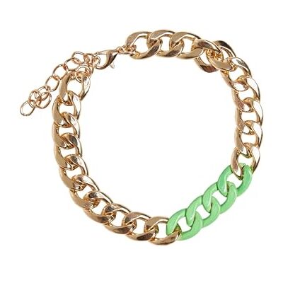 Urban Classics Colored Basic Bracelet oro/verde neongreen S/M Urban Classics Colored Basic Bracelet oro/verde neongreen S/M