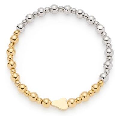 JEWELS BY LEONARDO Bracciale Philine Elastico in Acciaio Inox Bicolore Argento e Oro Perle in Acciaio Inox Lunghezza 19 cm Gioielli Regalo per Donne JEWELS BY LEONARDO Bracciale Philine Elastico in Acciaio Inox Bicolore Argento e Oro Perle in Acciaio Inox Lunghezza 19 cm Gioielli Regalo per Donne