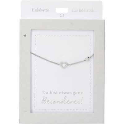 Depesche Collana da donna con ciondolo a forma di cuore, argento o oro, regolabile in 42-47 cm, in diverse varianti con simboli, lettere o segno zodiacale, Filigran, Acciaio inossidabile, Nessuna Depesche Collana da donna con ciondolo a forma di cuore, argento o oro, regolabile in 42-47 cm, in diverse varianti con simboli, lettere o segno zodiacale, Filigran, Acciaio inossidabile, Nessuna