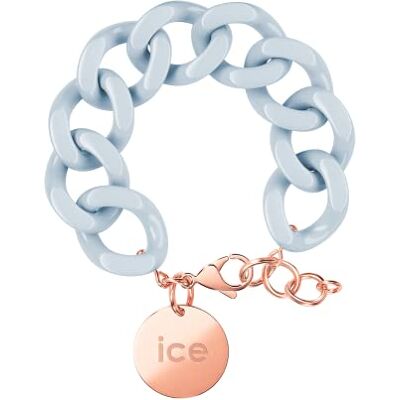 ICE Jewellery Chain Bracelet Pastel Blue Rose-Gold Bracciale in Maglia Blu XL da Donna con Medaglia d'Oro Rosa () ICE Jewellery Chain Bracelet Pastel Blue Rose-Gold Bracciale in Maglia Blu XL da Donna con Medaglia d'Oro Rosa ()