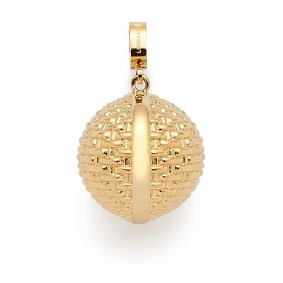 JEWELS BY LEONARDO Ciondolo Clip & Mix Pin • Ciondolo a catena in acciaio inox dorato • Grande sfera dorata con fine superficie intrecciata • Clip M (4,8 mm Ø) • Gioielli regalo per donne • JEWELS BY LEONARDO Ciondolo Clip & Mix Pin • Ciondolo a catena in acciaio inox dorato • Grande sfera dorata con fine superficie intrecciata • Clip M (4,8 mm Ø) • Gioielli regalo per donne •