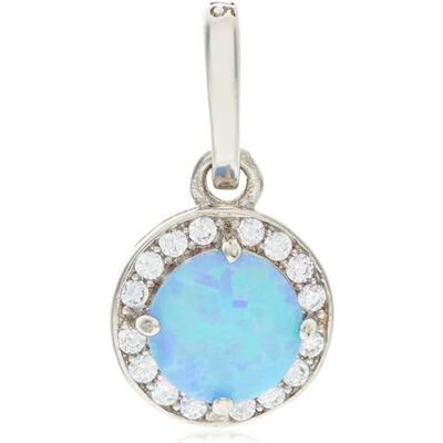 Beneto Ornamento Silver Pendant with Blue Synthetic Opal And Zircons AGH145 / BL Marca, Estándar, Metallo Non prezioso, Nessuna Pietra preziosa Beneto Ornamento Silver Pendant with Blue Synthetic Opal And Zircons AGH145 / BL Marca, Estándar, Metallo Non prezioso, Nessuna Pietra preziosa