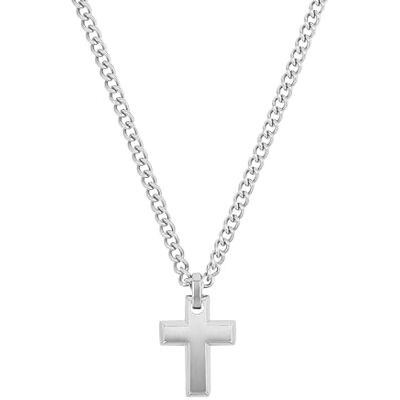 TOM TAILOR Collana da Uomo in Acciaio inox Argentato Ciondolo a Croce TT-N0016 TOM TAILOR Collana da Uomo in Acciaio inox Argentato Ciondolo a Croce TT-N0016