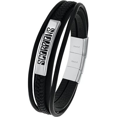 amor Bracciale Scorpions in acciaio inox/nylon, unisex, per uomo e donna, in confezione coordinata, Mittelgroße, Acciaio inossidabile Pelle, Nessuna pietra preziosa amor Bracciale Scorpions in acciaio inox/nylon, unisex, per uomo e donna, in confezione coordinata, Mittelgroße, Acciaio inossidabile Pelle, Nessuna pietra preziosa