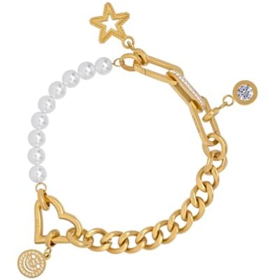 iXXXi Connect Bracciale composito Evelyn Oro 21cm, 21cm, Acciaio inossidabile, Nessuna pietra preziosa iXXXi Connect Bracciale composito Evelyn Oro 21cm, 21cm, Acciaio inossidabile, Nessuna pietra preziosa