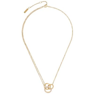 Burton Collana da Donna Collezione CLASSIC CRYSTAL INTERLINK in Oro Giallo Chiaro con Anelli Intrecciati e Cristalli Burton Collana da Donna Collezione CLASSIC CRYSTAL INTERLINK in Oro Giallo Chiaro con Anelli Intrecciati e Cristalli