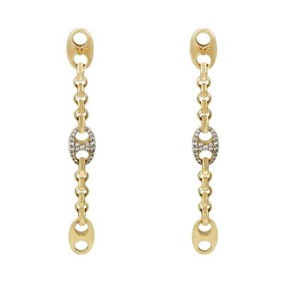 Emporio Armani Orecchini Donna in ottone o acciaio inossidabile con chiusura a bottone, Oro caldo Emporio Armani Orecchini Donna in ottone o acciaio inossidabile con chiusura a bottone, Oro caldo