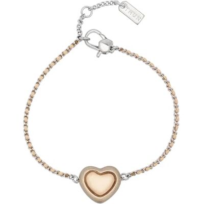 THUN Bracciale catena e tessuto con cuore THUN Bracciale catena e tessuto con cuore