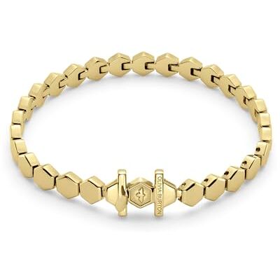 Burton Braccialetto da Donna Collezione PETITE HONEYCOMB in Oro Giallo con Charm Esagonali Burton Braccialetto da Donna Collezione PETITE HONEYCOMB in Oro Giallo con Charm Esagonali