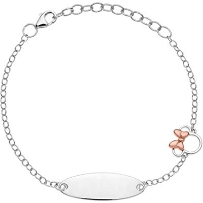 Disney Bracciale Bambine con Minnie Mouse in Argento 925 e Zirconi, Lunghezza 13-18cm, Gioielli Disney Bracciale Bambine con Minnie Mouse in Argento 925 e Zirconi, Lunghezza 13-18cm, Gioielli