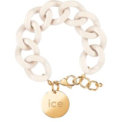 ICE Jewellery Chain Bracelet Almond Skin Bracciale in Maglia Bianca XL da Donna con Medaglia d'Oro () ICE Jewellery Chain Bracelet Almond Skin Bracciale in Maglia Bianca XL da Donna con Medaglia d'Oro ()