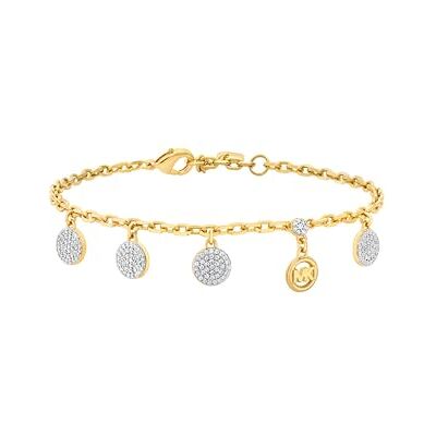Michael Kors bracciale da Donna in ottone con chiusura ad anello a molla,Argento e tono oro scuro Michael Kors bracciale da Donna in ottone con chiusura ad anello a molla,Argento e tono oro scuro