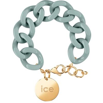 ICE Jewellery Chain Bracelet Lagoon Green Bracciale in Maglia Verde XL da Donna con Medaglia d'Oro () ICE Jewellery Chain Bracelet Lagoon Green Bracciale in Maglia Verde XL da Donna con Medaglia d'Oro ()