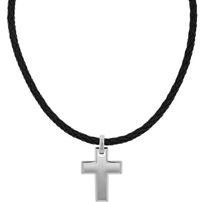 TOM TAILOR Collana da Uomo in Acciaio inox Argentato Ciondolo a Croce TT-N0017 TOM TAILOR Collana da Uomo in Acciaio inox Argentato Ciondolo a Croce TT-N0017