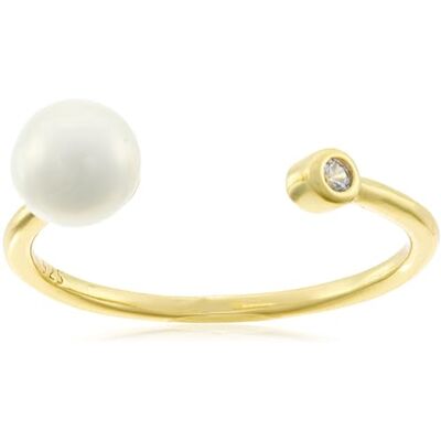 Brilio Silver Anello Delicate Gold Plated Ring with Real Pearl RI103Y Circuit: 60 mm Marca Brilio Silver Anello Delicate Gold Plated Ring with Real Pearl RI103Y Circuit: 60 mm Marca